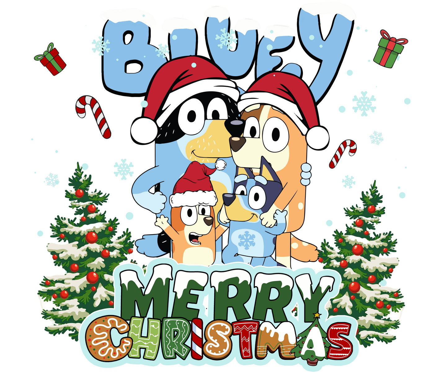 family bluey christmas DTF Transfer