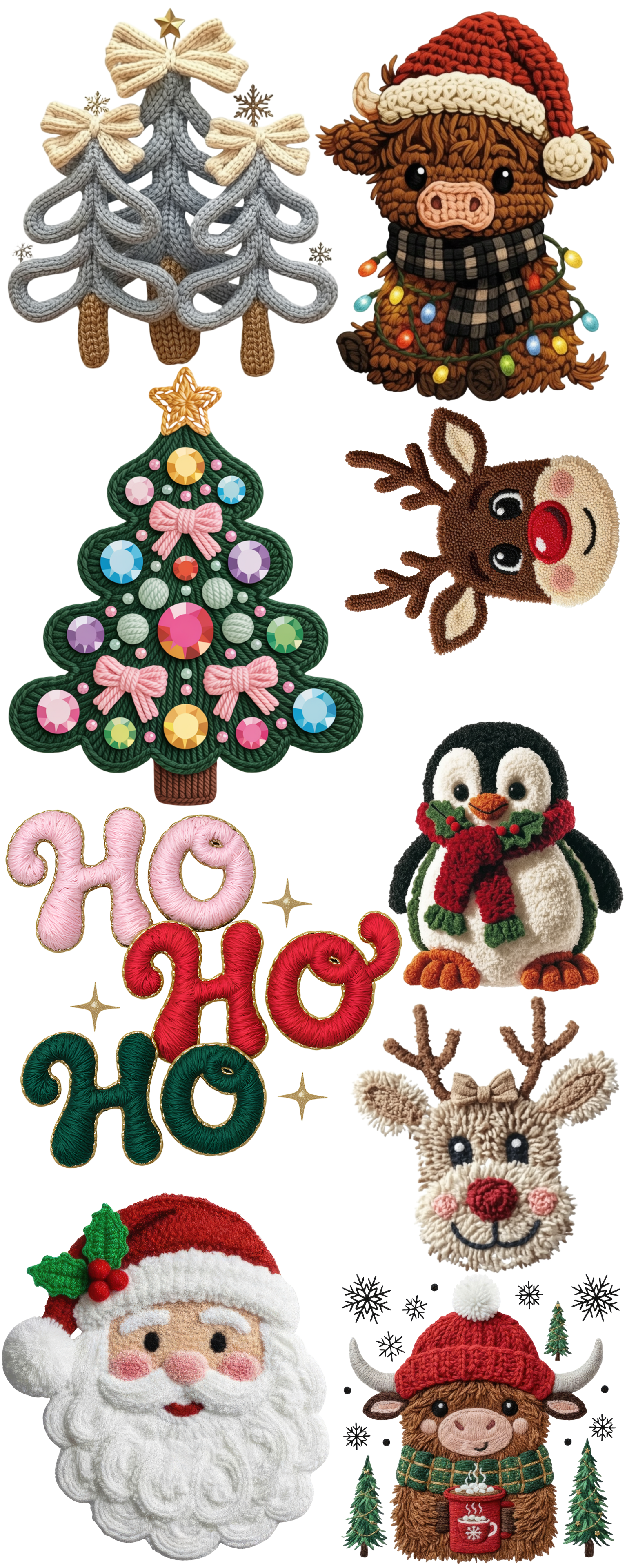 Pre-made Christmas 16x40 #3 faux yarn - Hur&Co.