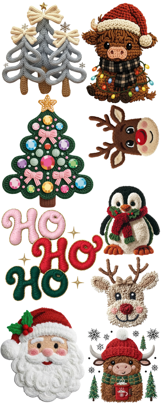 Pre-made Christmas 16x40 #3 faux yarn