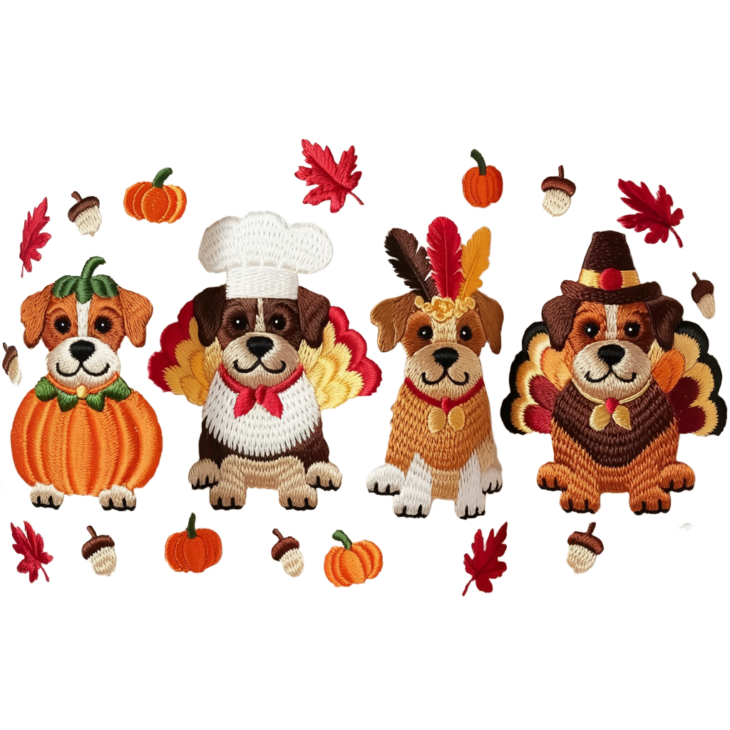 Faux yarn Thanksgiving dogs - Hur&Co.