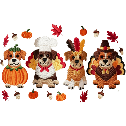 Faux yarn Thanksgiving dogs