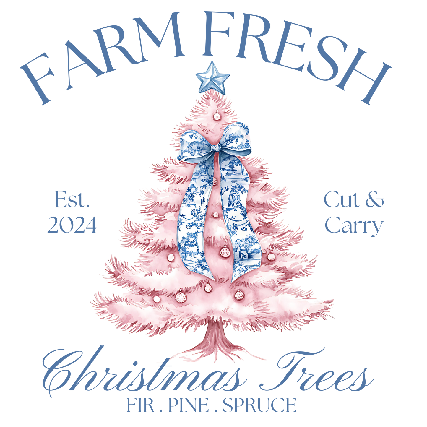 Farm Fresh Cut Christmas tree dtf transfer