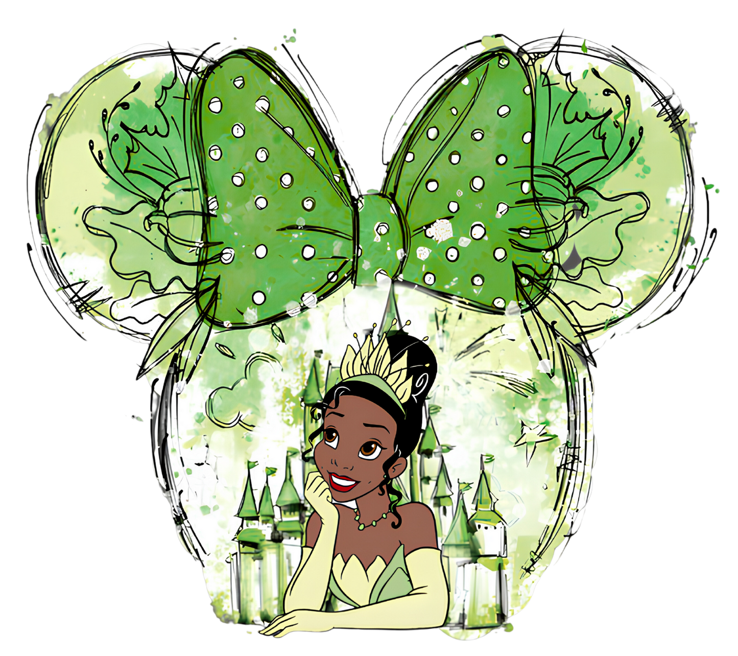 Tiana castle dtf transfer