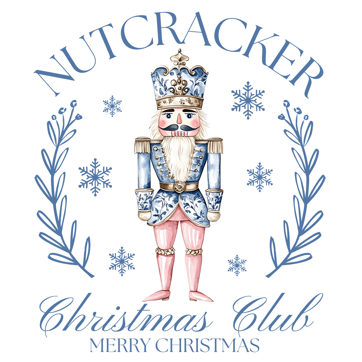 Nutcracker blue Social Club dtf transfer