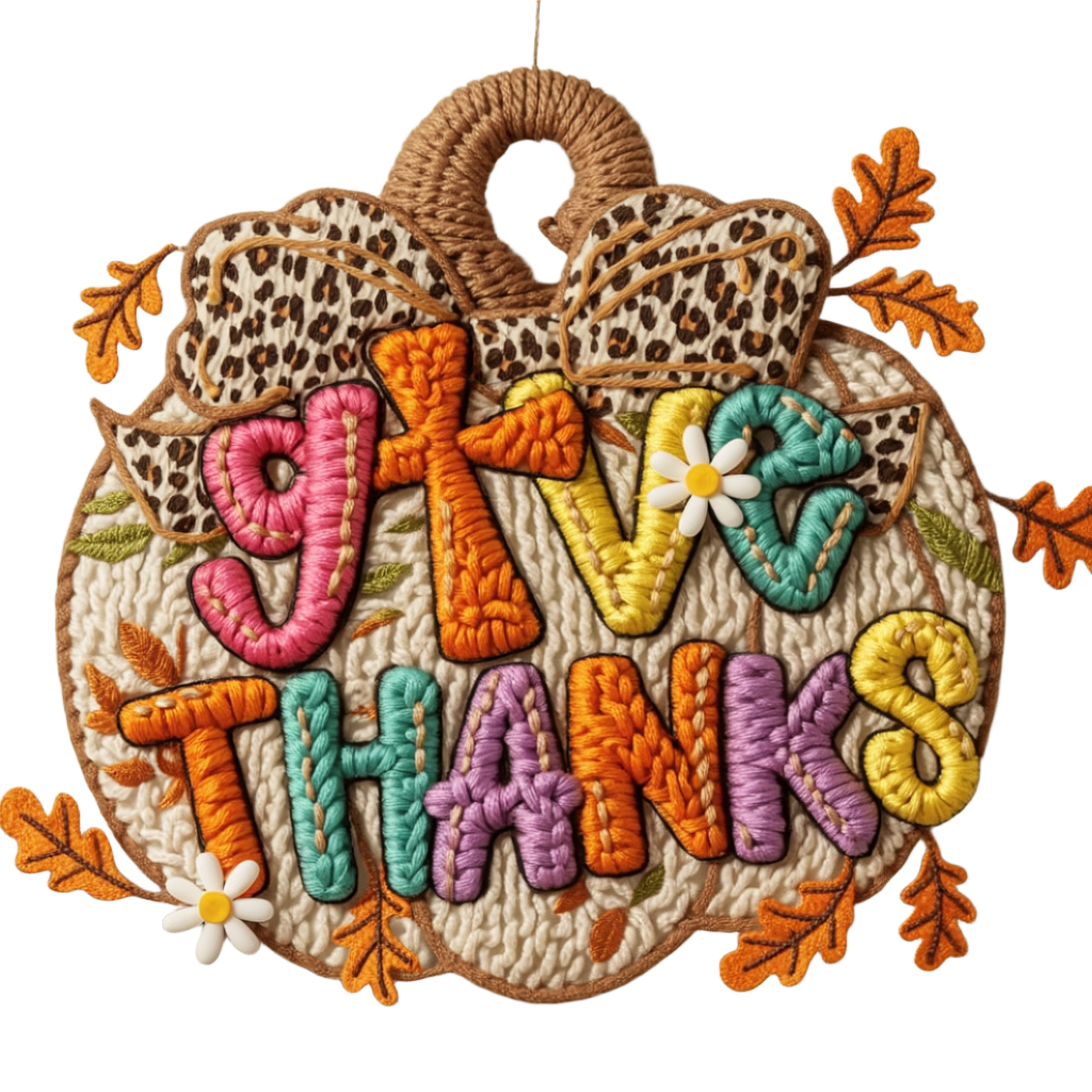 Faux yarn give thanks - Hur&Co.