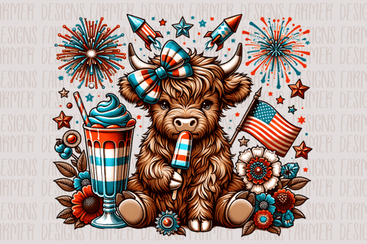 4th of July highland cow