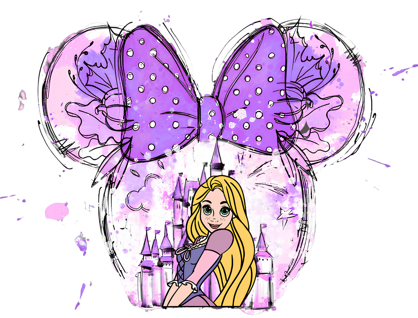 Rapunzel castle dtf transfer