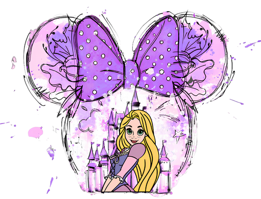 Rapunzel castle dtf transfer