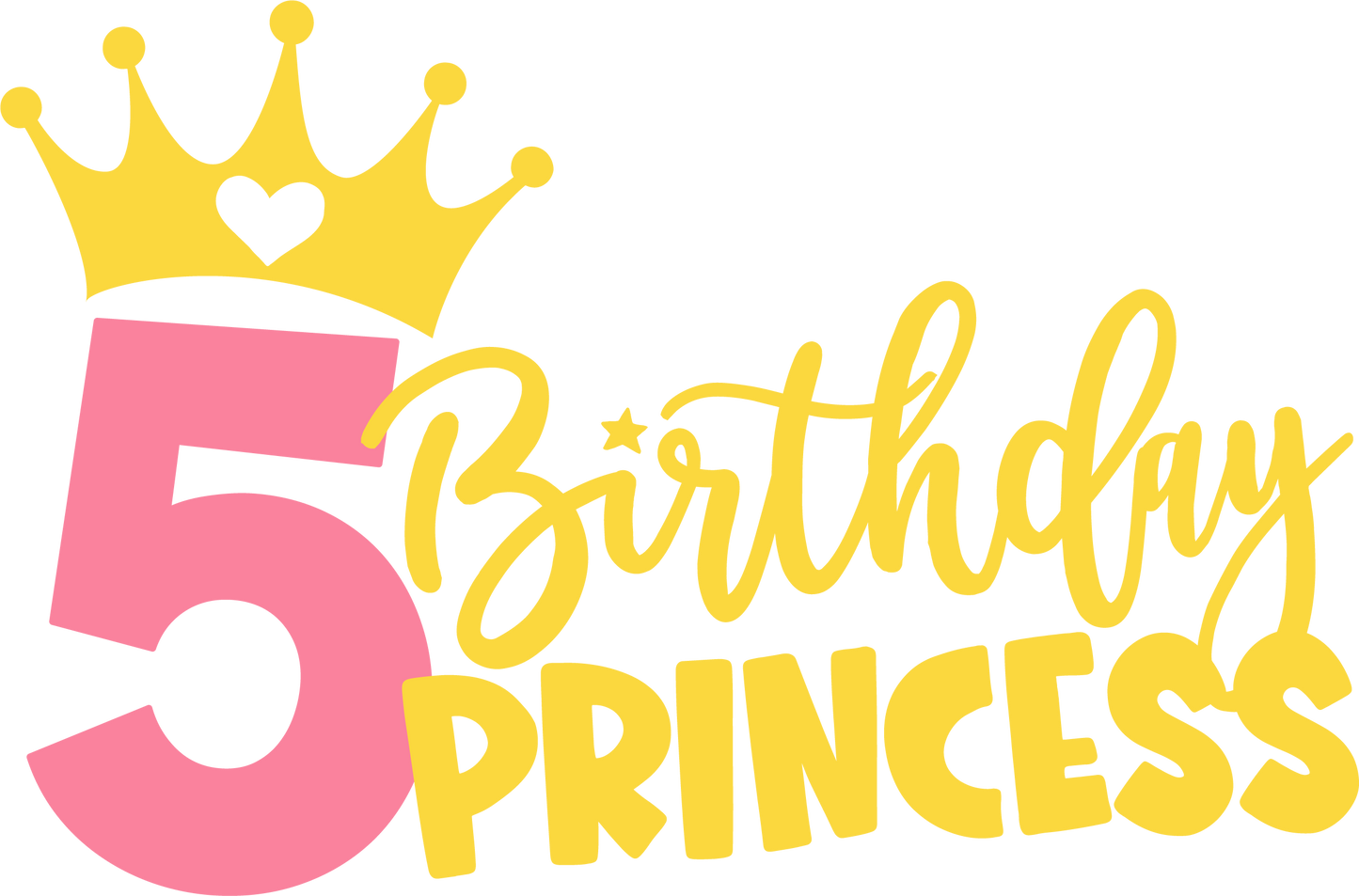 5th birthday princess l dtf transfer