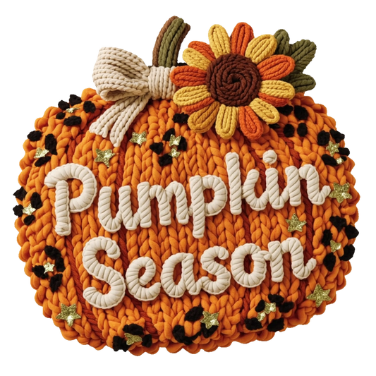 Faux yarn pumpkin season