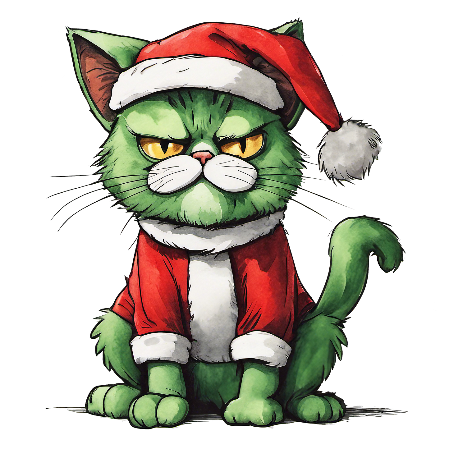 Grinch Cat Christmas dtf Transfer