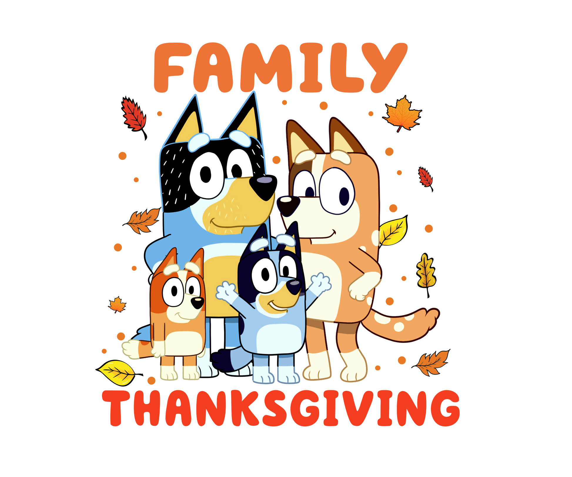 Bluey Family Thanksgiving Fall DTF Transfer – Hur&Co.
