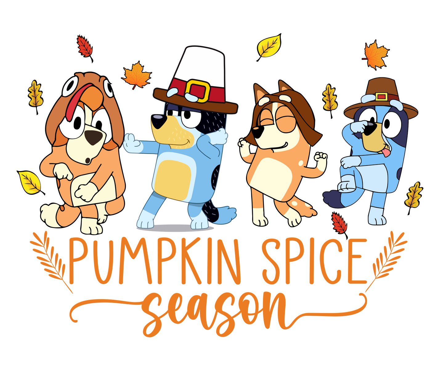 bluey pumpkin spice Fall DTF Transfer