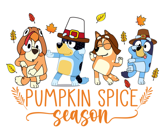 bluey pumpkin spice Fall DTF Transfer