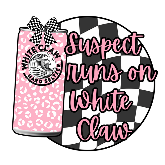 Suspect runs on white claw dtf transfer