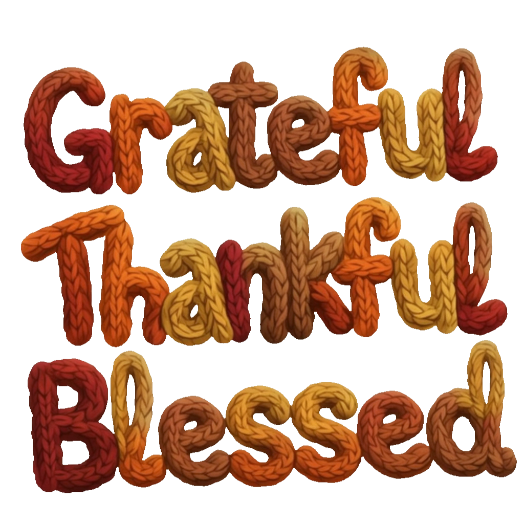 Faux yarn grateful thankful blessed - Hur&Co.