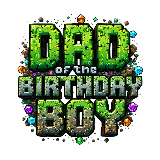Minecraft themed Dad of the birthday boy