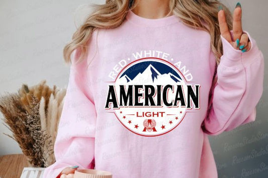 Red white & American light DTF TRANSFER