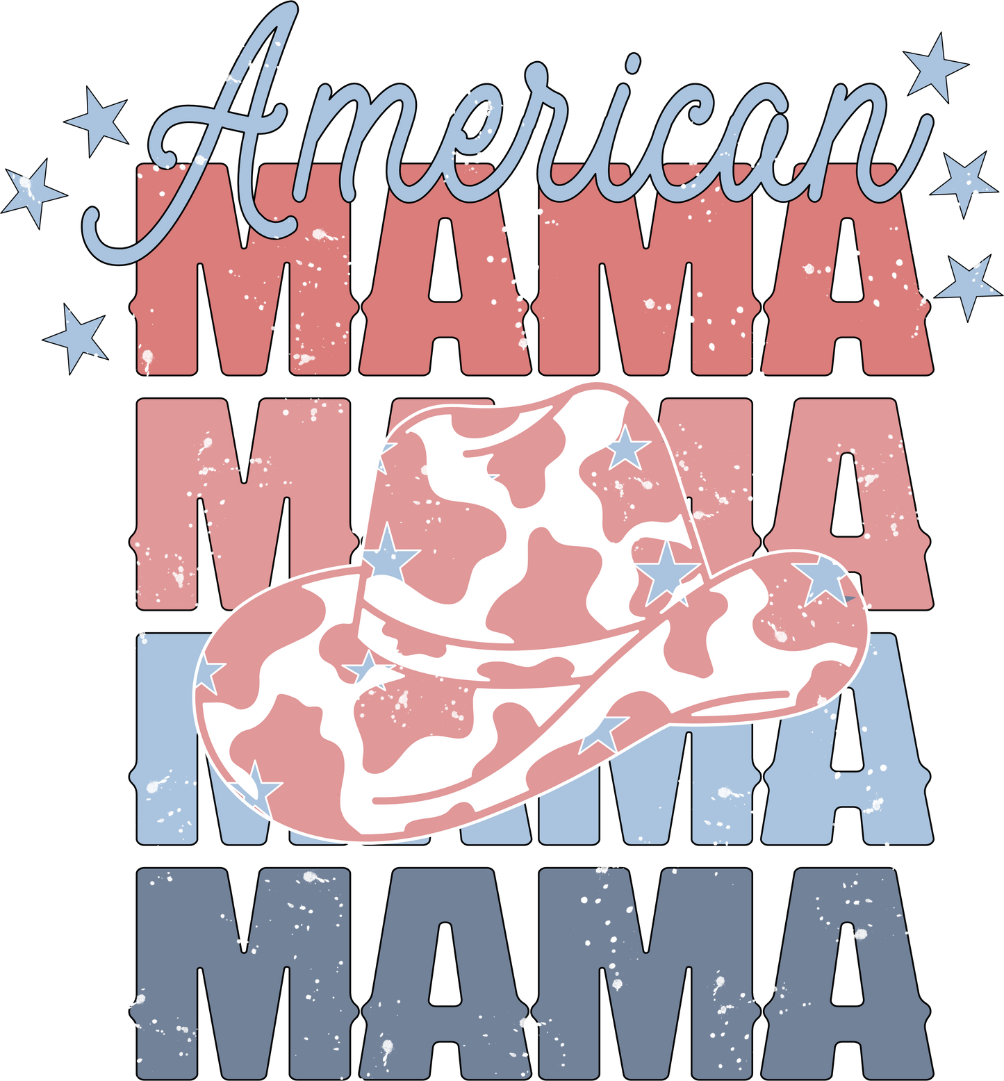 Rwb American mama dtf transfer