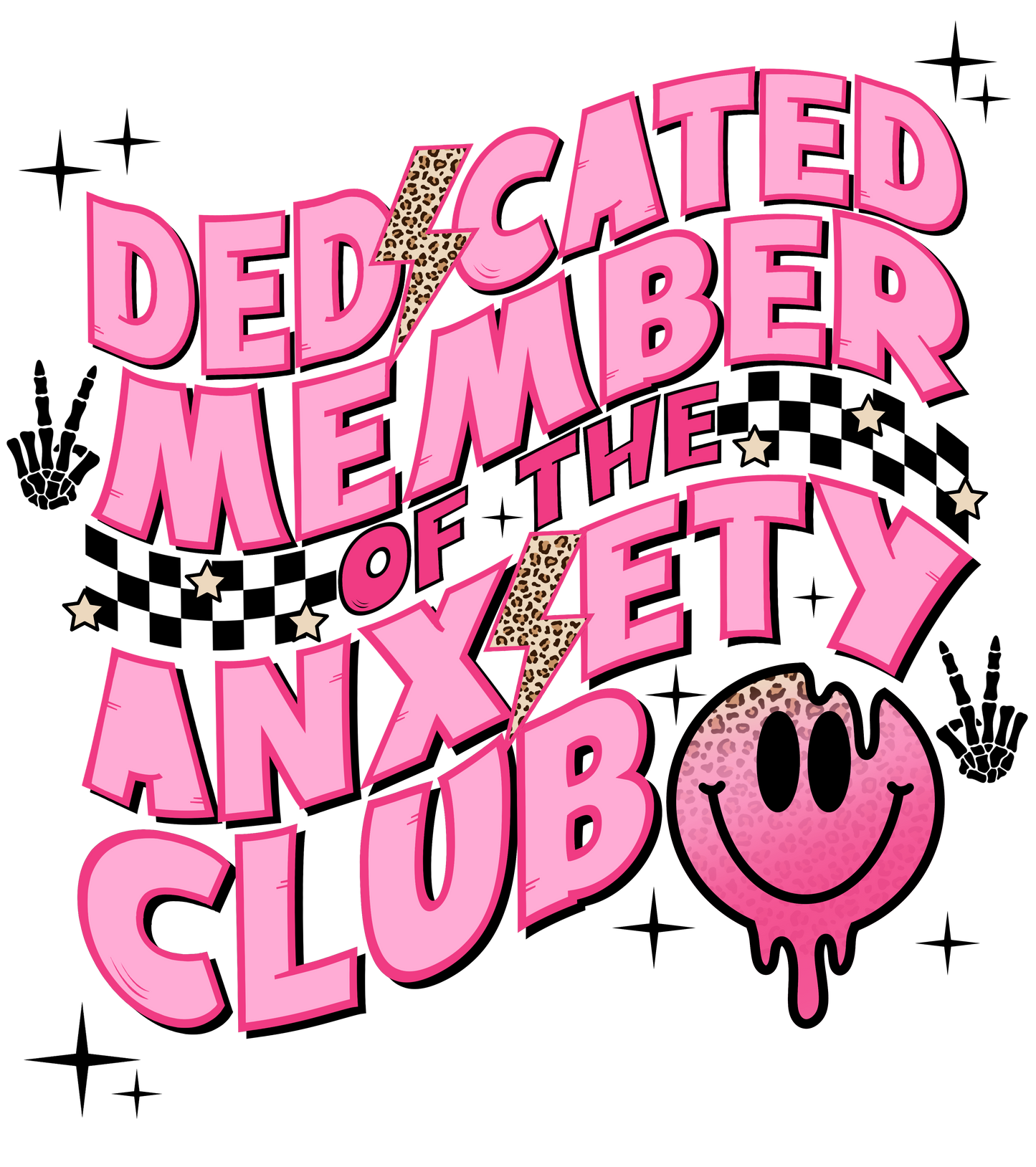 Anxiety club dtf transfer set