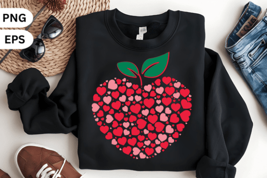 Heart apple ❤️dtf transfer