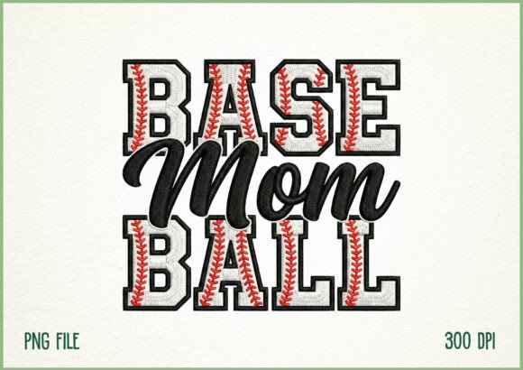 Baseball mom faux embroidery dtf transfer