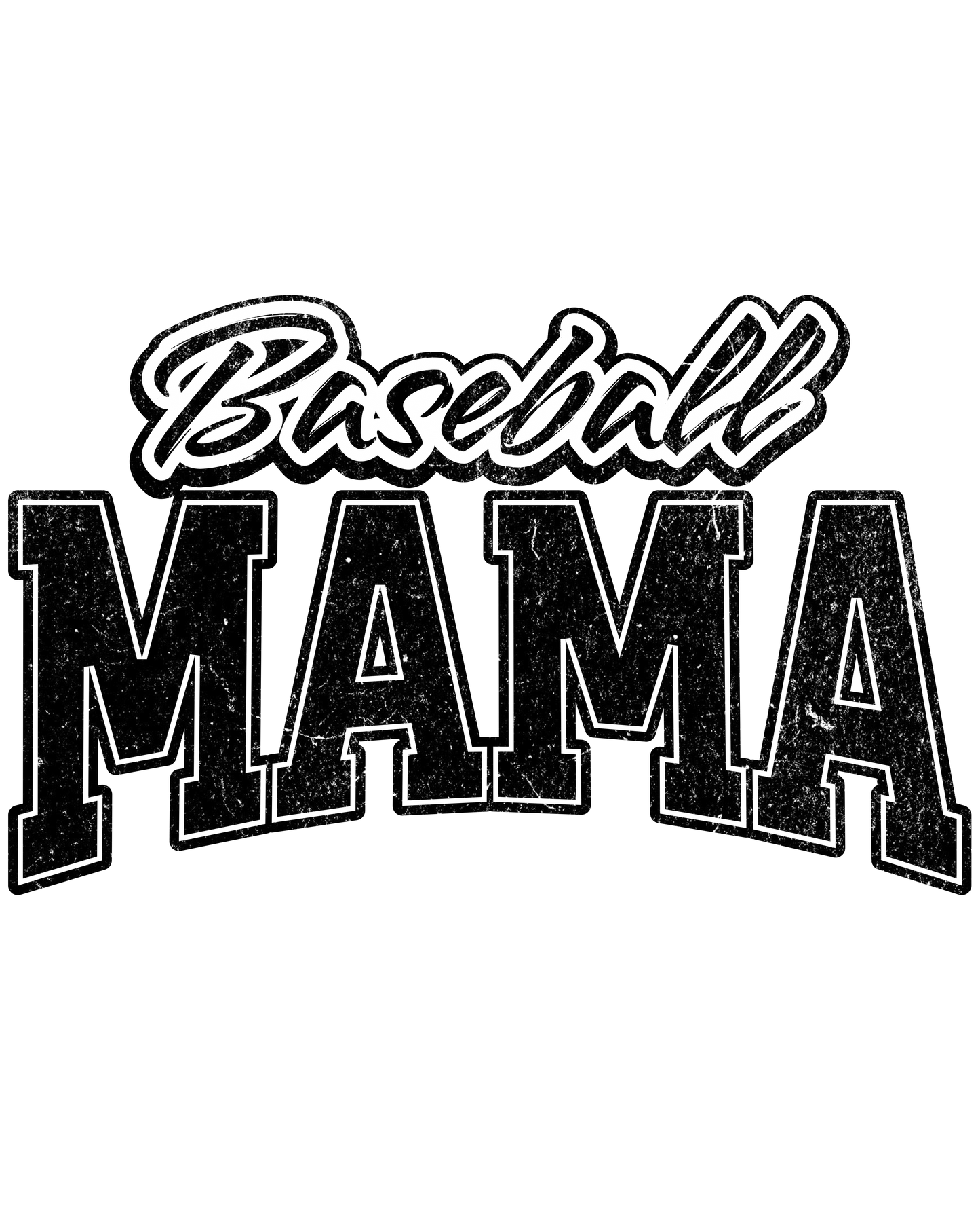 Baseball mama blk dtf transfer