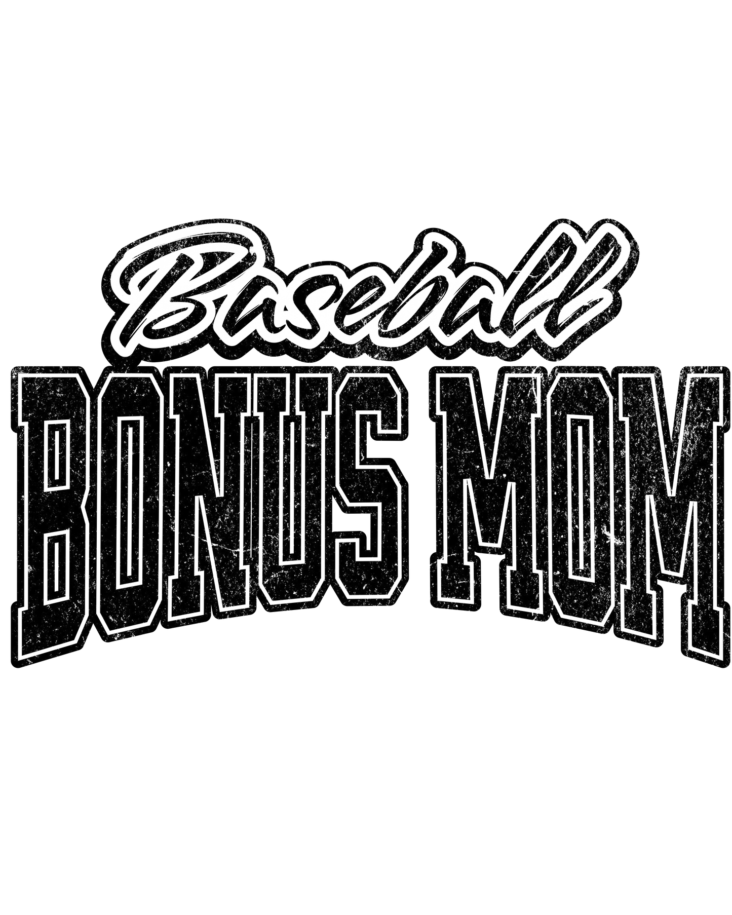 baseball bonus mom  blk dtf transfer