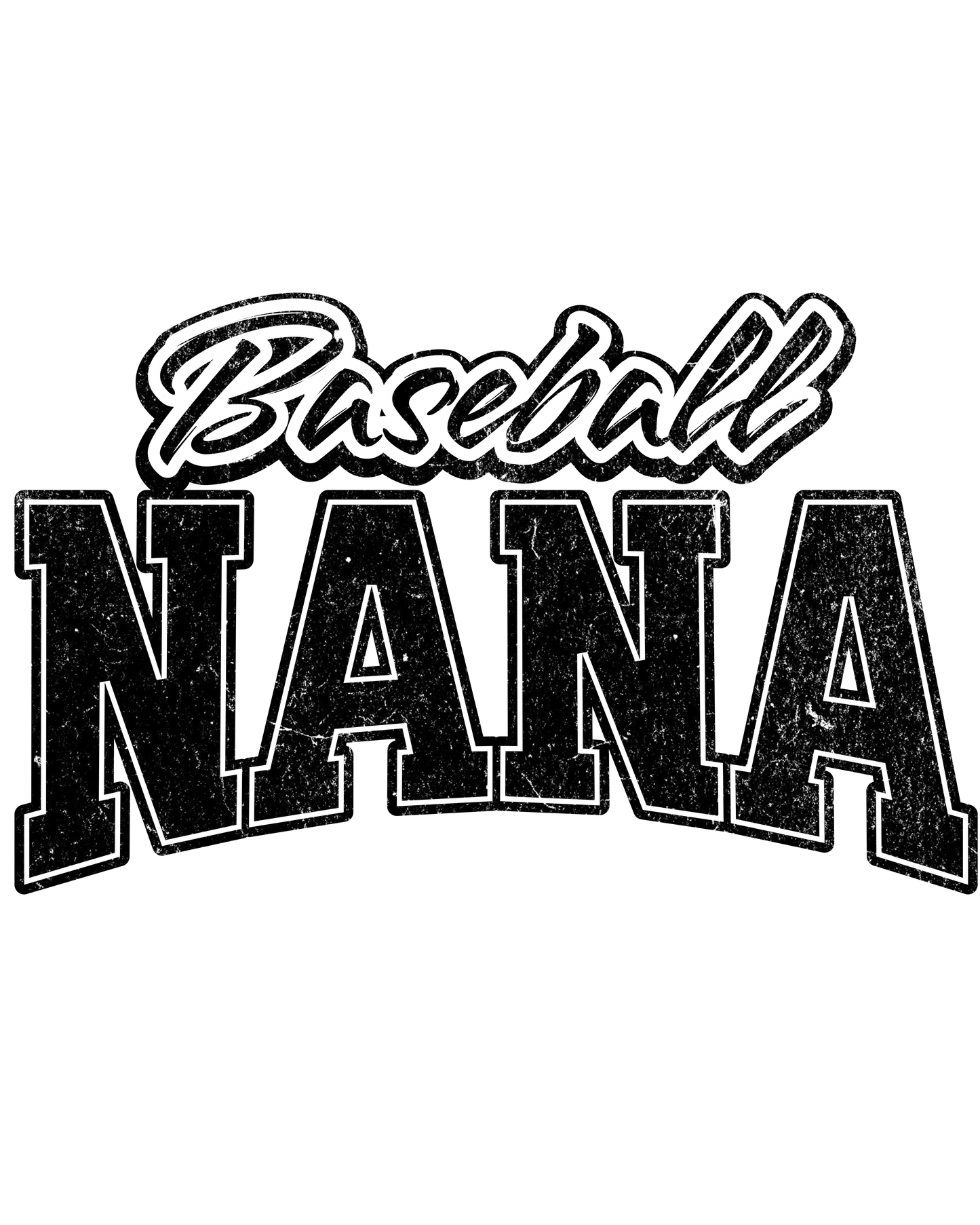 baseball nana blk dtf transfer