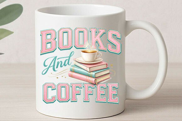 books and coffee (4in)
