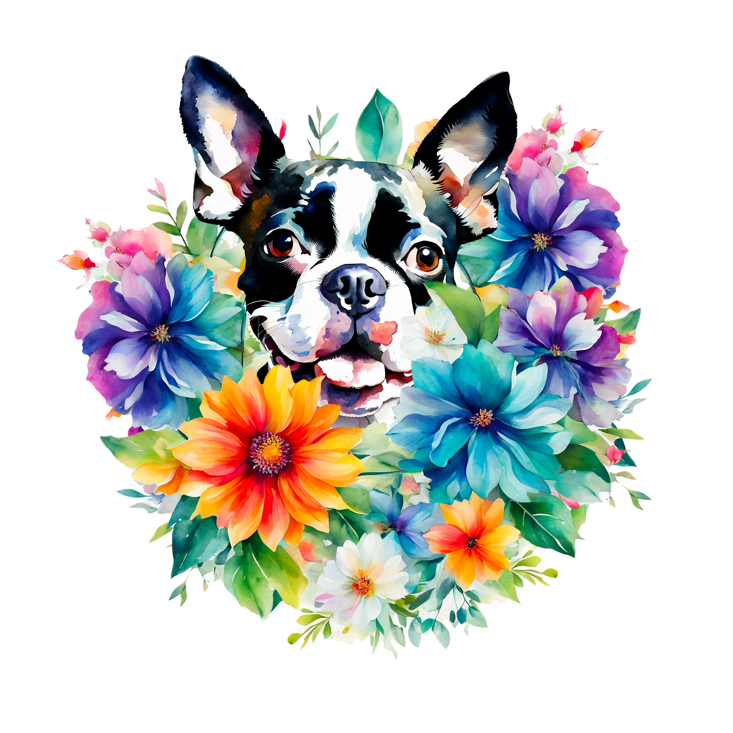 Boston terrier dtf transfer