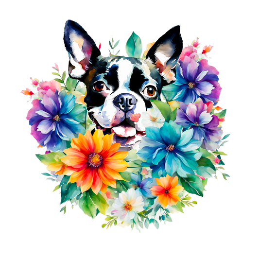 Boston terrier dtf transfer