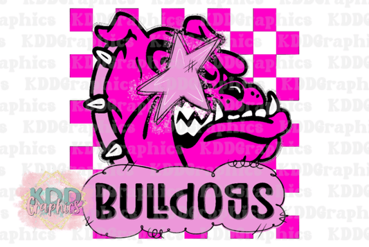 Pink bulldogs Mascot