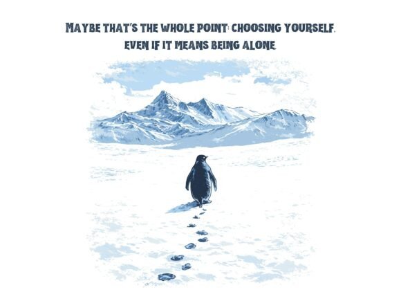 Even if it means being alone peguin dtf transfer