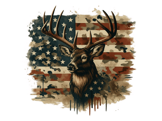 Buck drip flag dtf transfer