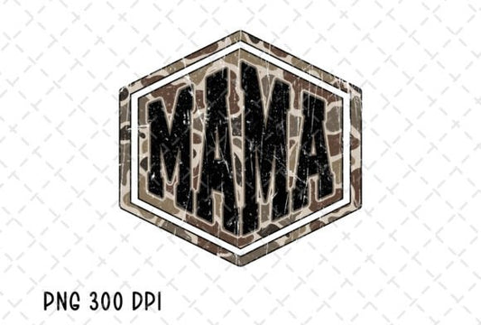 Camo & black Mama Uv DECAL (4IN)