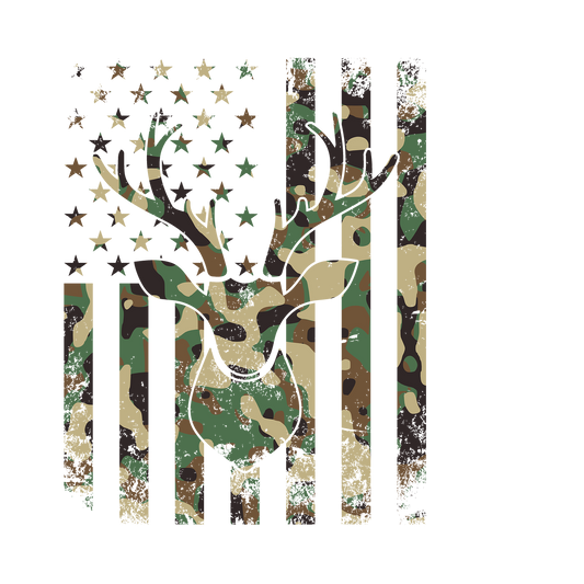 Camo deer flag dtf Transfer