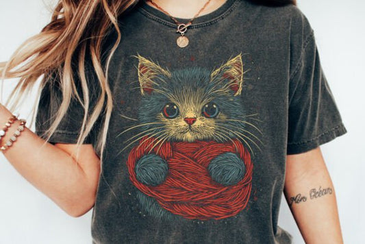 Cat made of yarn