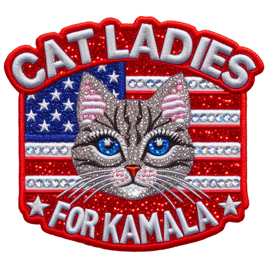 Faux embroidery Cat Ladies DTF transfer