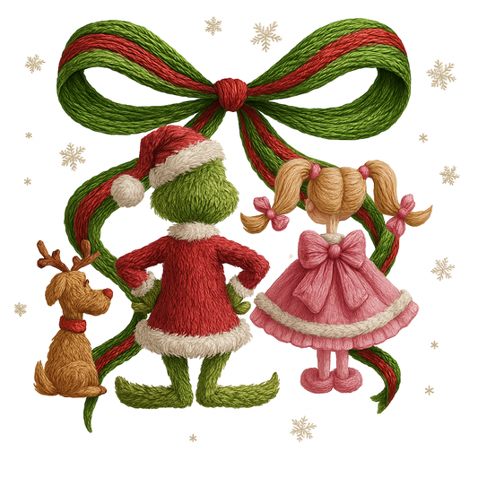 Faux yarn grinch bow