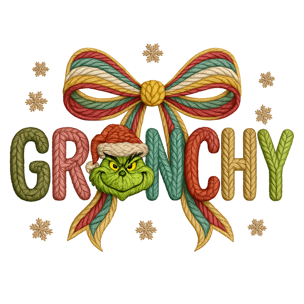 Faux yarn grinchy bow - Hur&Co.