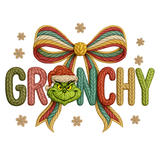 Faux yarn grinchy bow