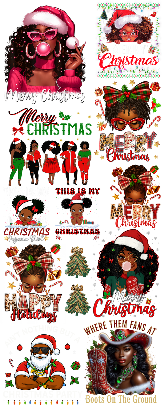 Pre-made Christmas Sheet #01 Gang Sheet 16x40