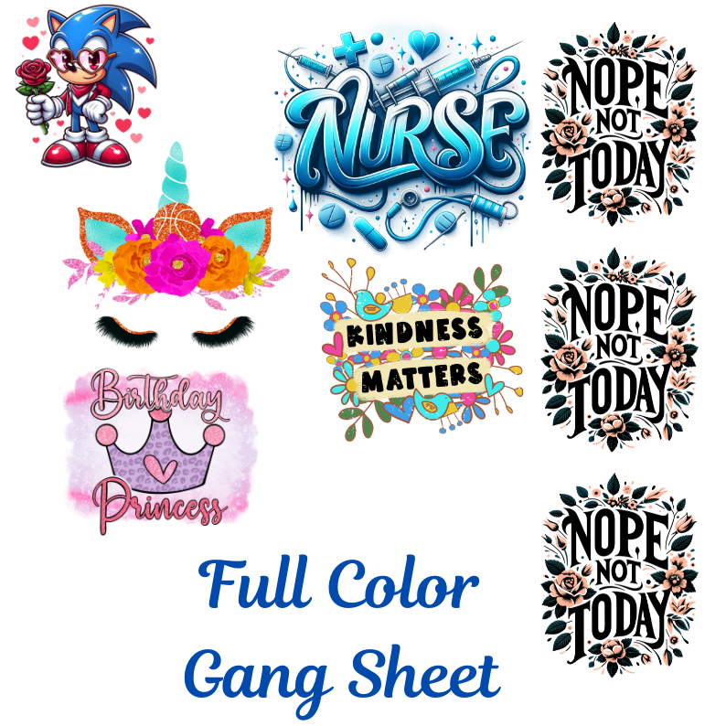 12 inch FULL COLOR  Gang Sheet builder