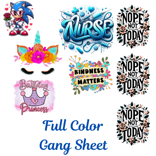 12 inch FULL COLOR  Gang Sheet builder