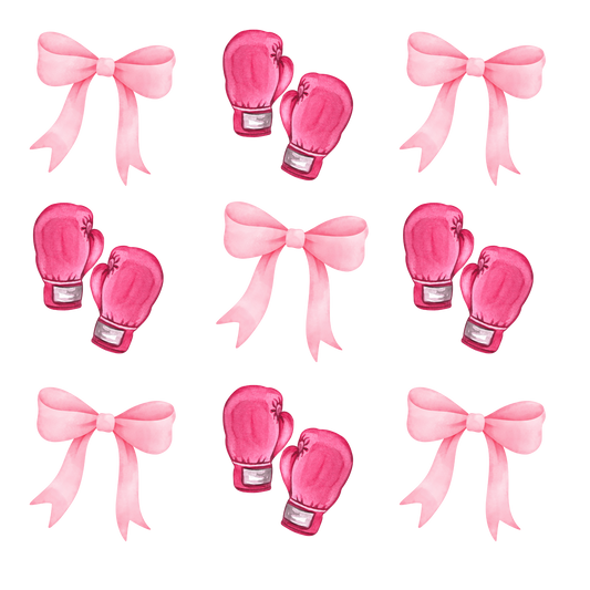 Boxing gloves & bows dtf transfer