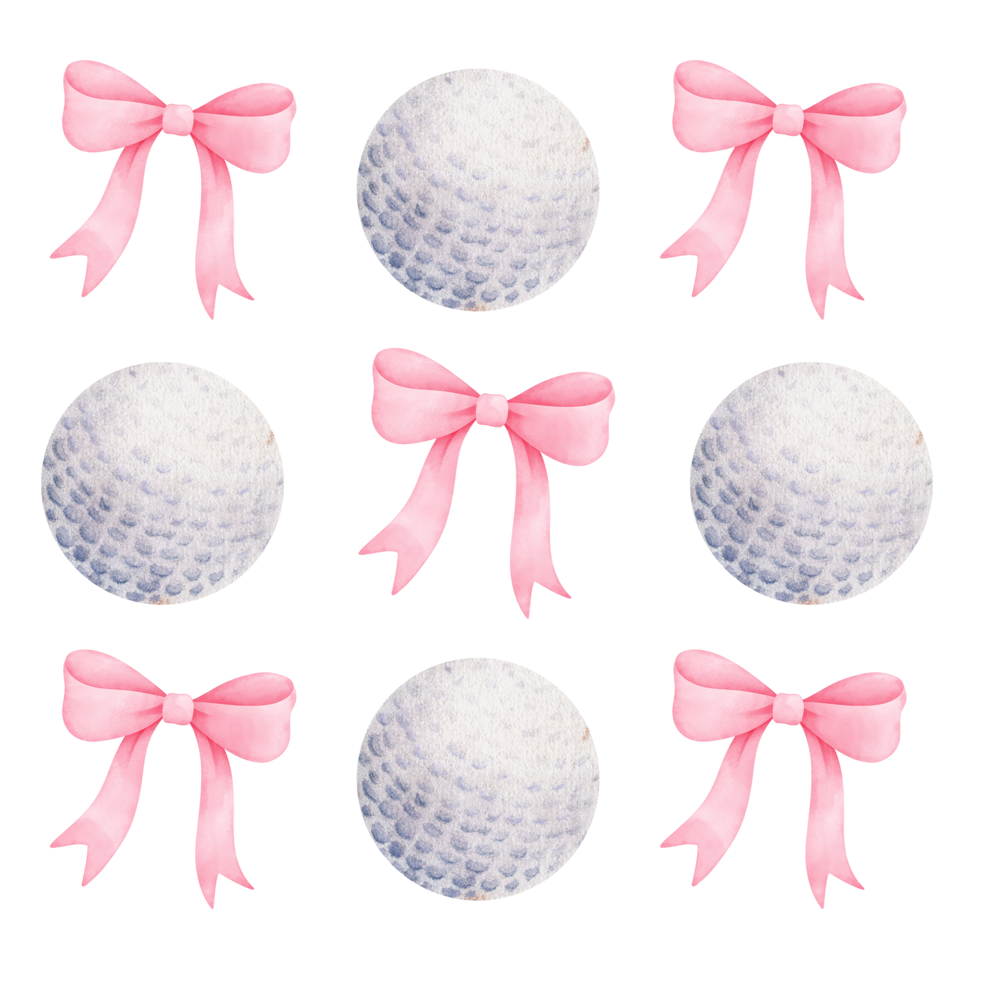 Golf balls & bows  dtf transfer