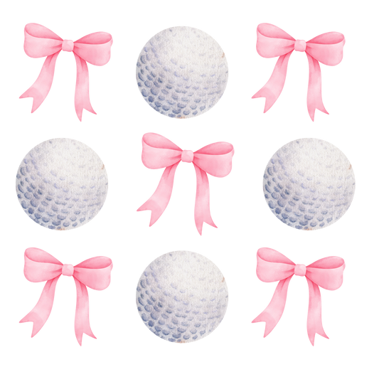 Golf balls & bows  dtf transfer