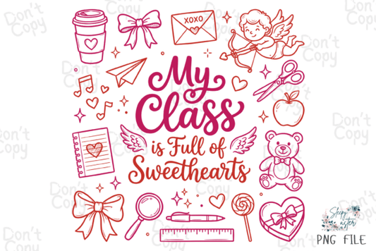 My class is full of sweethearts doodles dtf transfer