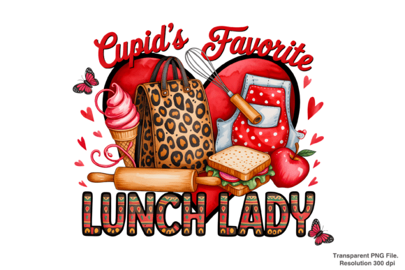 Cupids favorite lunch lady dtf transfer